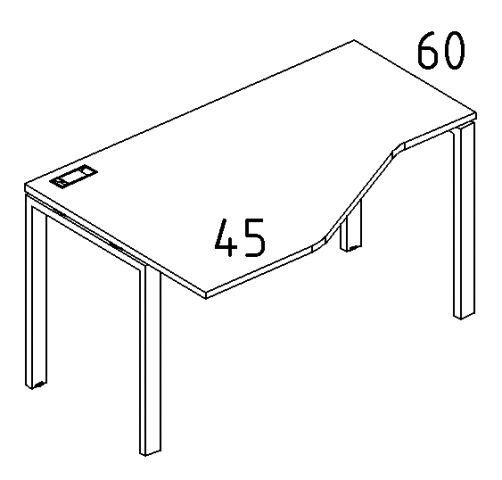 Стол эргономичный левый на металлокаркасе