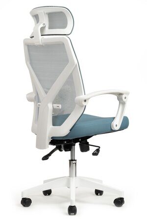 Кресло Riva Chair OLIVER W-203 AC белый пластик/Синий