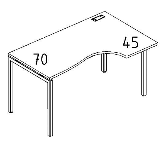 Стол эргономичный правый "Классика" на металлокаркасе DUE А4 Б2 042 БП