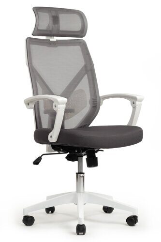 Кресло Riva Chair OLIVER W-203 AC белый пластик/Серый