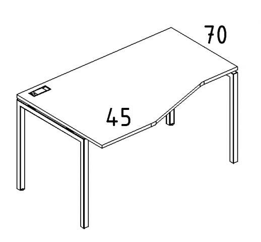 Стол эргономичный левый "Техно" на металлокаркасе DUE А4 Б2 063 БП