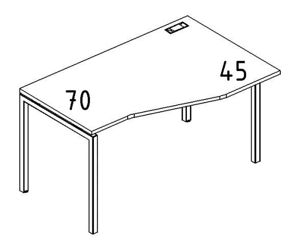 Стол эргономичный правый "Техно" на металлокаркасе DUE А4 Б2 062 БП
