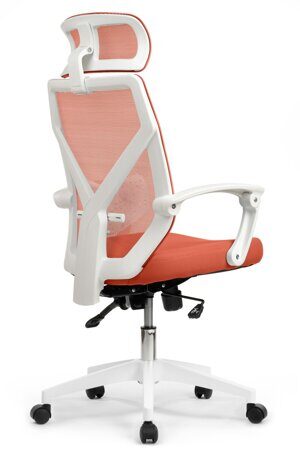 Кресло Riva Chair OLIVER W-203 AC белый пластик/Оранжевый